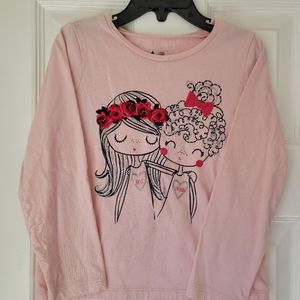 Baby gap pink long sleeve shirt with best friends